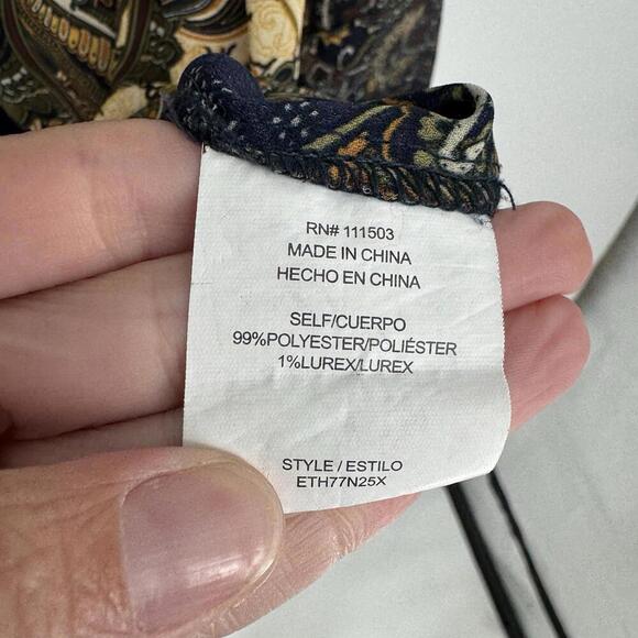 Fig & Flower top 1x dark floral relaxed artsy work career business career - Picture 3 of 6